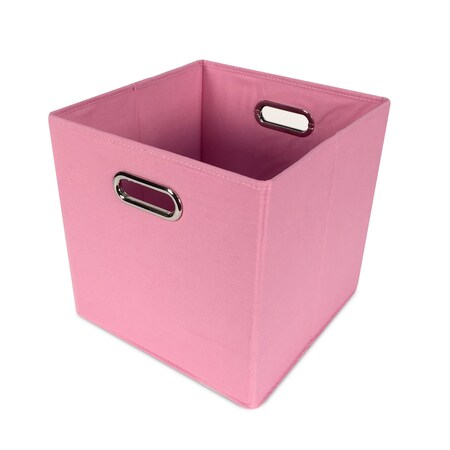 John Louis Home Fabric Bins, Canvas, Pink, 11 in W BIN-C-C08